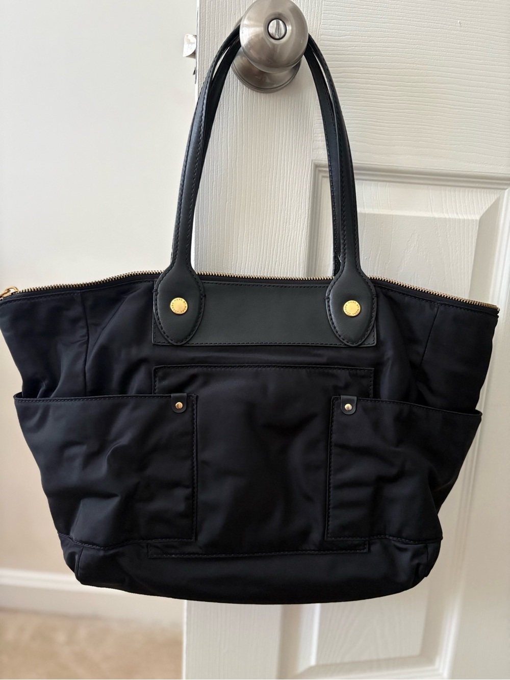 Marc by Marc Jacobs Black Nylon Tote with Gold Accents - Picture 3 of 3